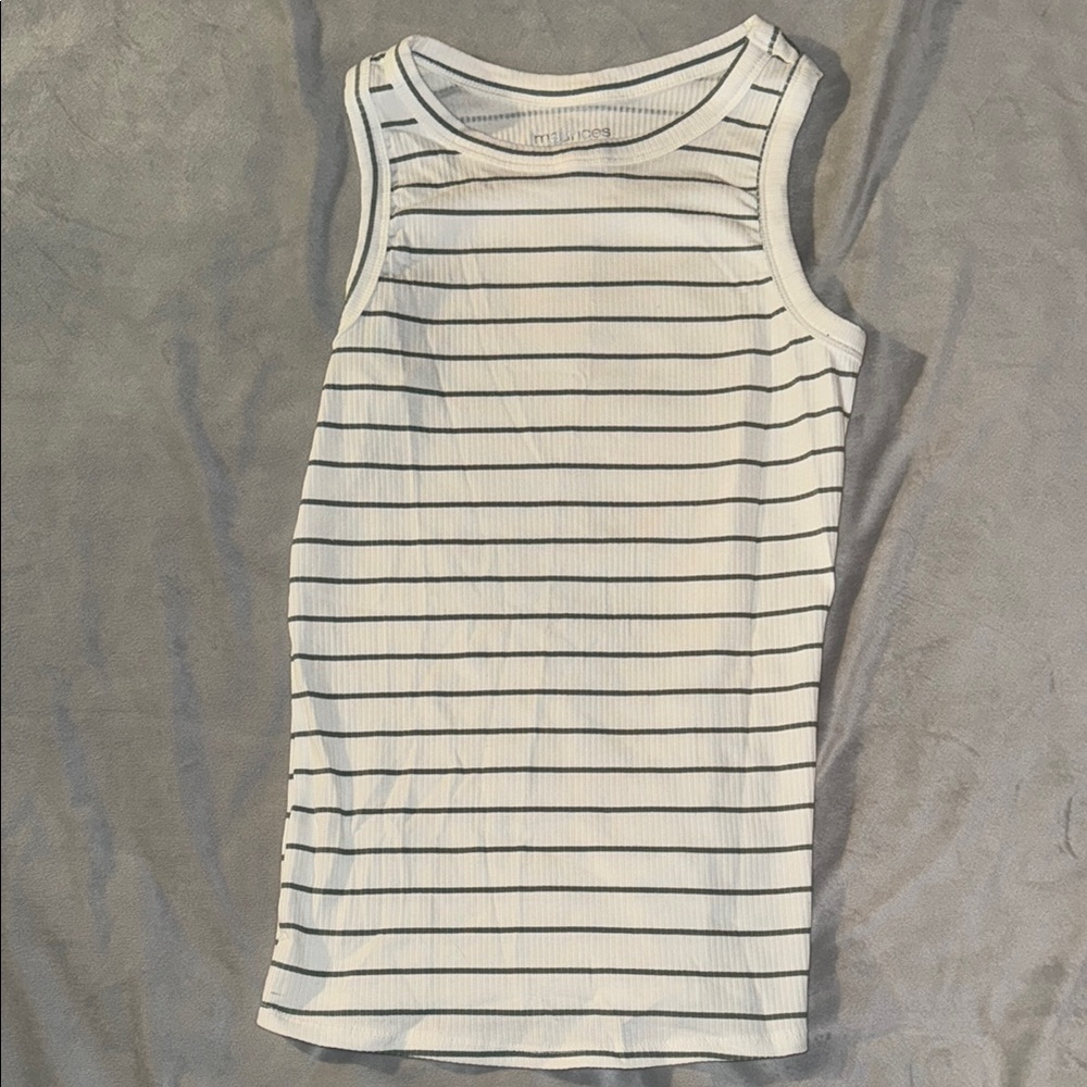 Maurices Ribbed Striped Green Tank Top